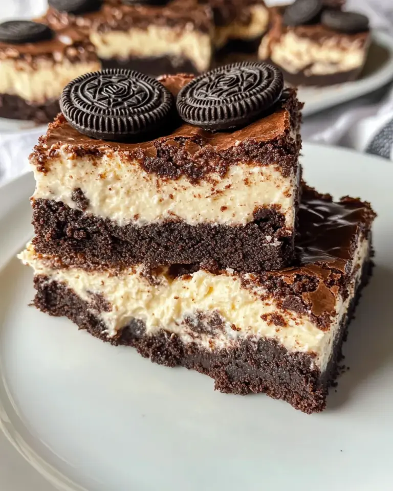 Homemade Oreo Brownie Cheesecake Bars photo