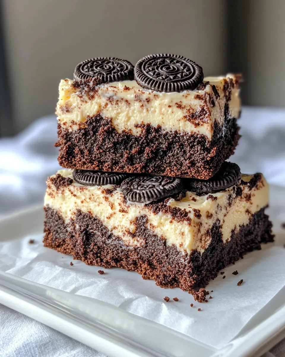 Easy Oreo Brownie Cheesecake Bars recipe image