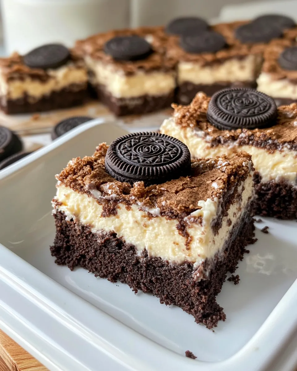 Delicious Oreo Brownie Cheesecake Bars dish photo
