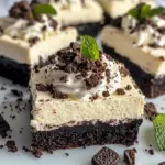 Homemade Oreo Mint Cheesecake Bars recipe photo