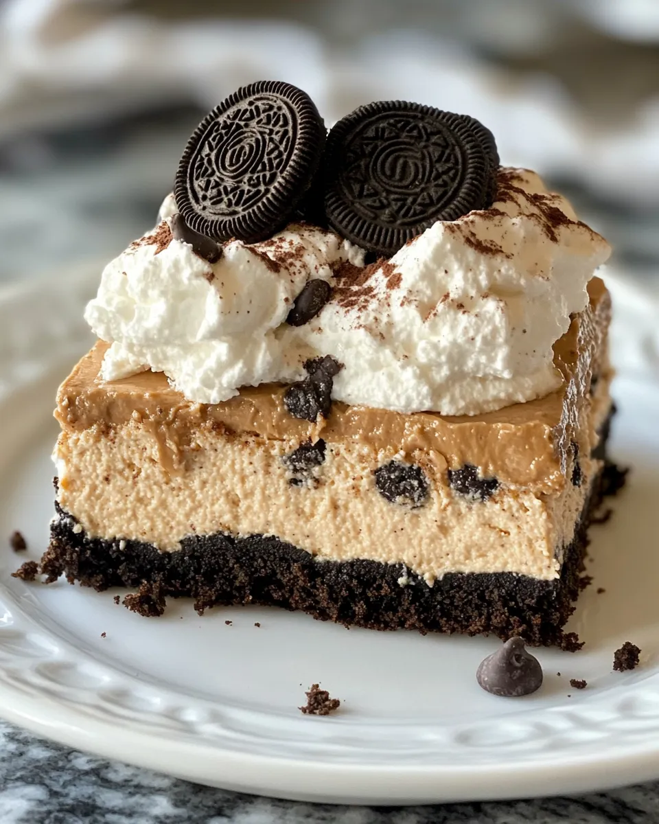 Homemade Peanut Butter Oreo Cheesecake Bars recipe photo