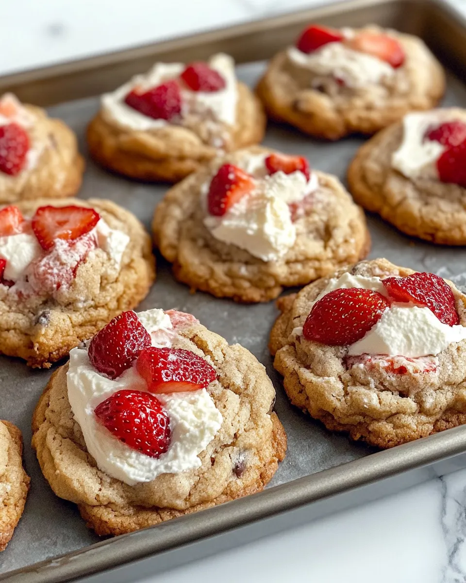 Classic Strawberry Cheesecake Stuffed Cookies image