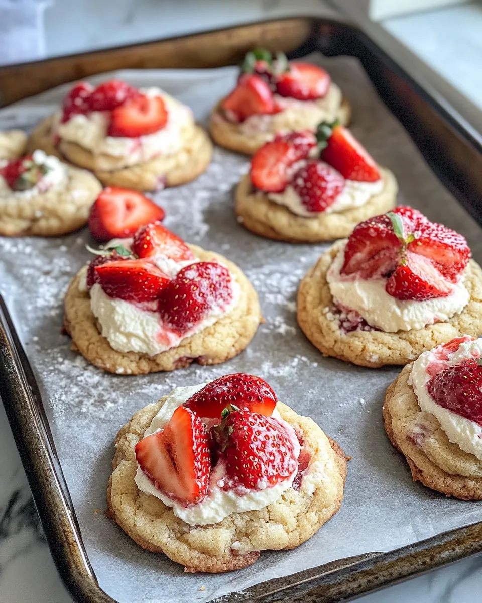 Easy Strawberry Cheesecake Stuffed Cookies recipe photo