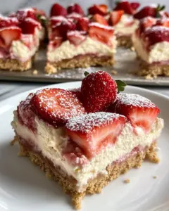 Homemade Strawberry Lemonade Cheesecake Bars photo