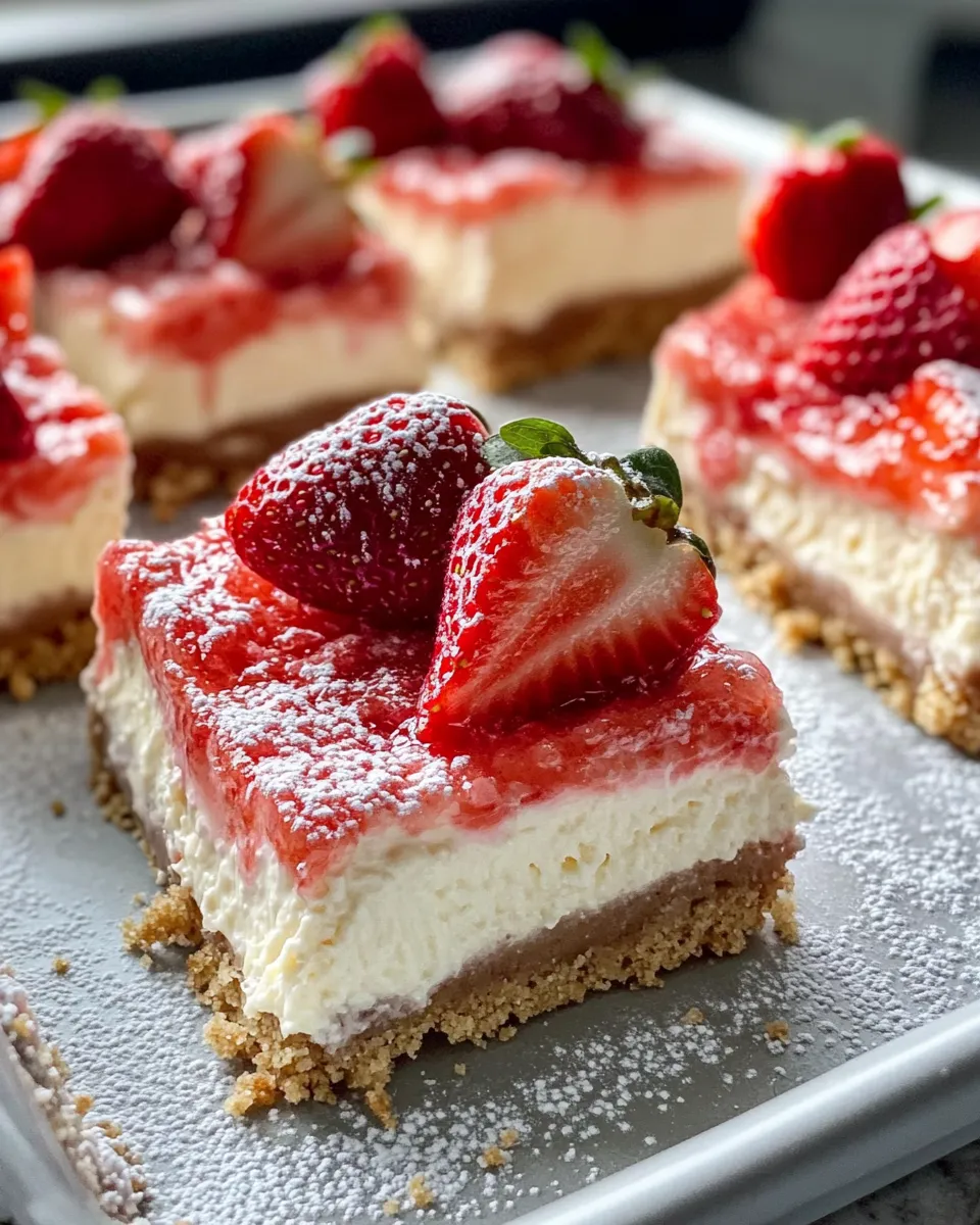 Easy Strawberry Lemonade Cheesecake Bars recipe photo