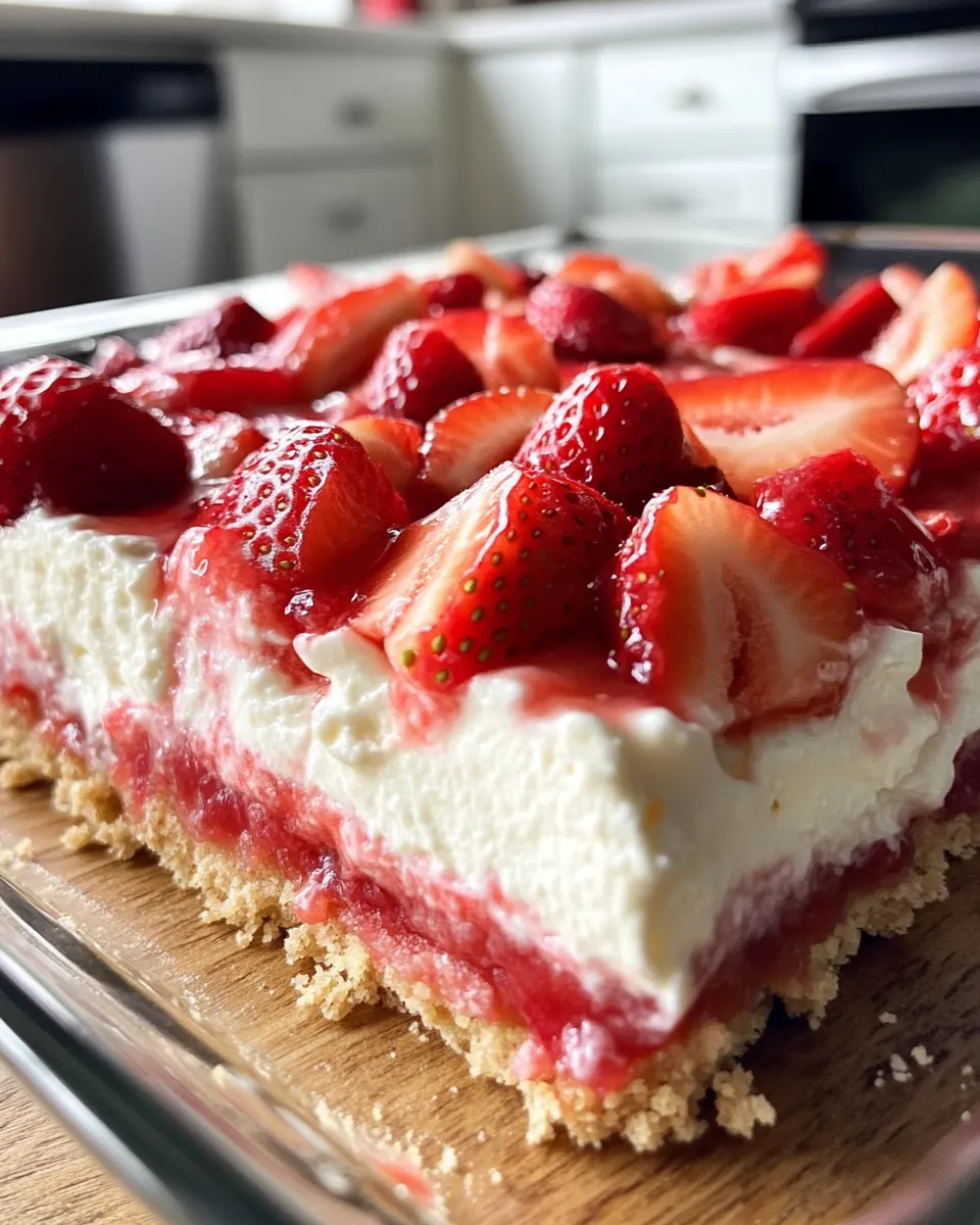 Classic Strawberry Shortcake Cheesecake Bars image