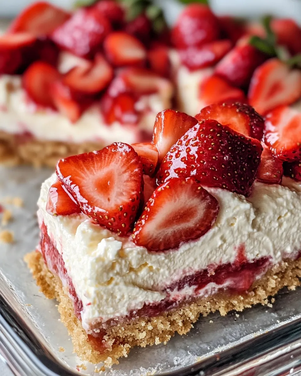 Easy Strawberry Shortcake Cheesecake Bars recipe image