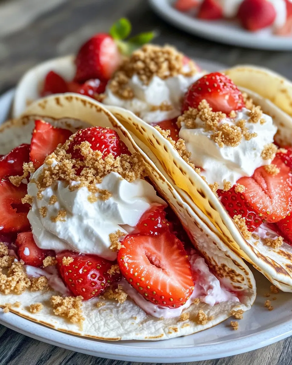 Delicious Sweet Strawberry Cheesecake Tacos photo