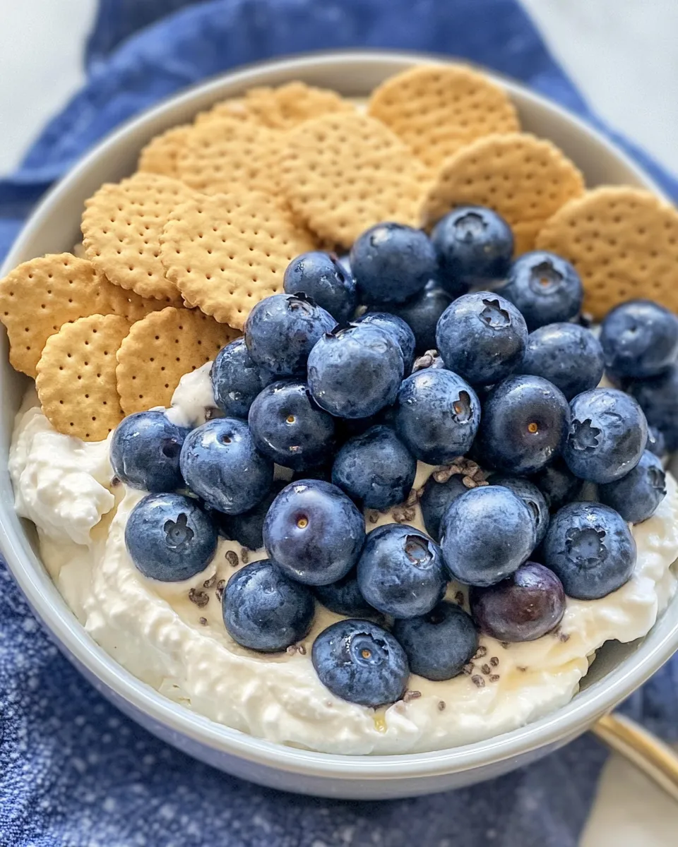 Homemade White Chocolate Blueberry Cheesecake Dip photo