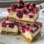 Delicious White Chocolate Cranberry Cheesecake Bars photo