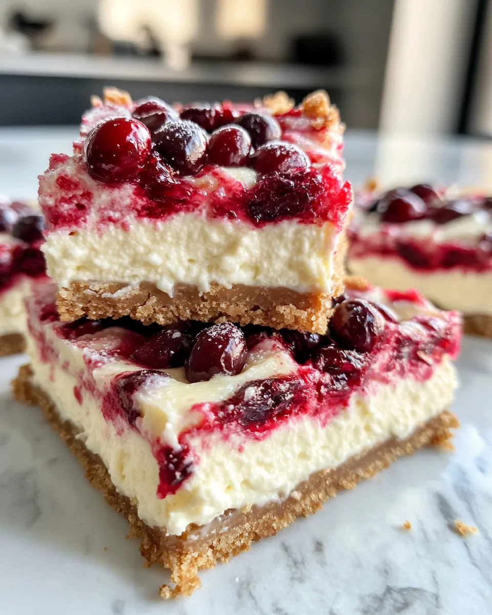 Classic White Chocolate Cranberry Cheesecake Bars image