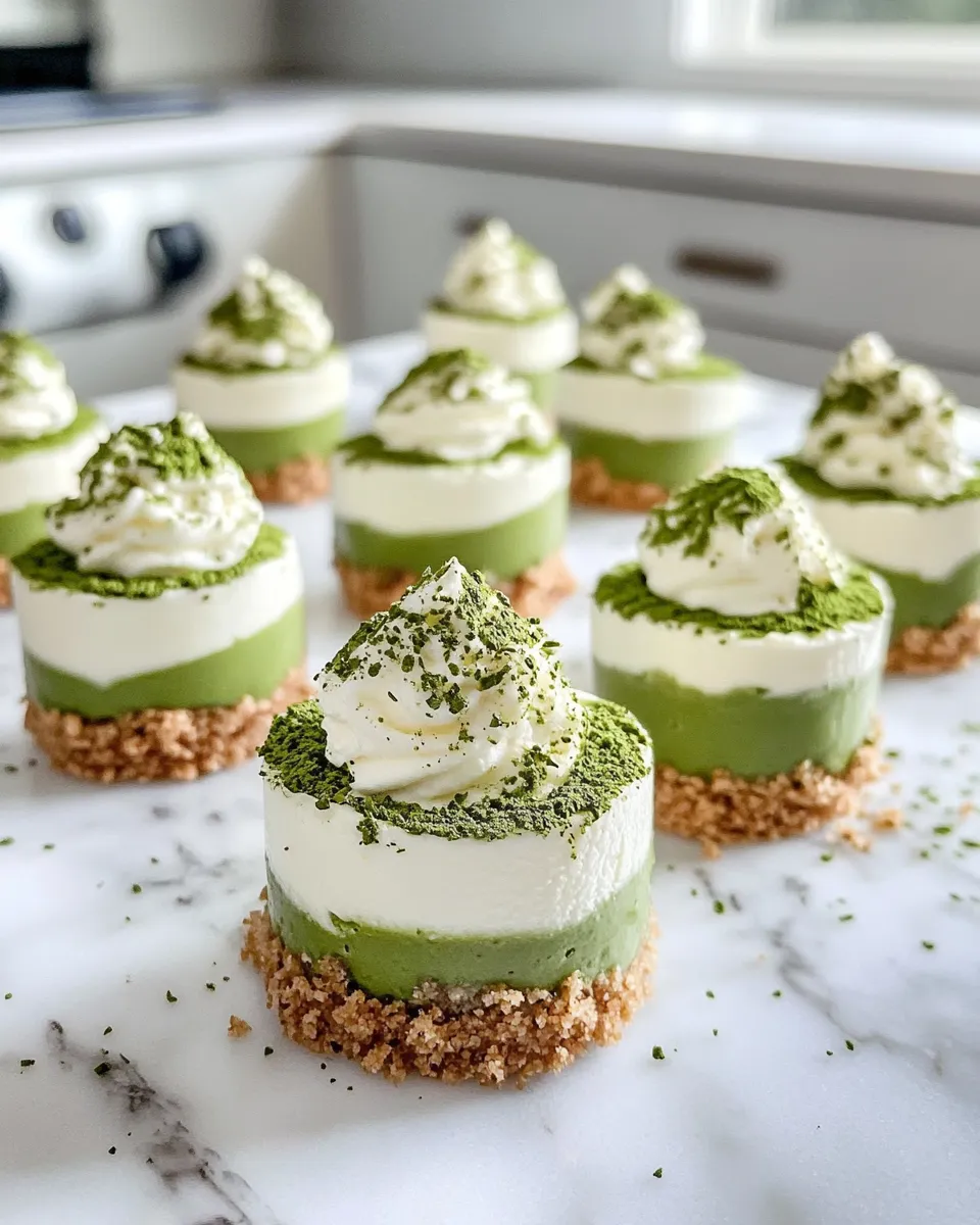 Delicious White Chocolate Matcha Cheesecake Bites photo