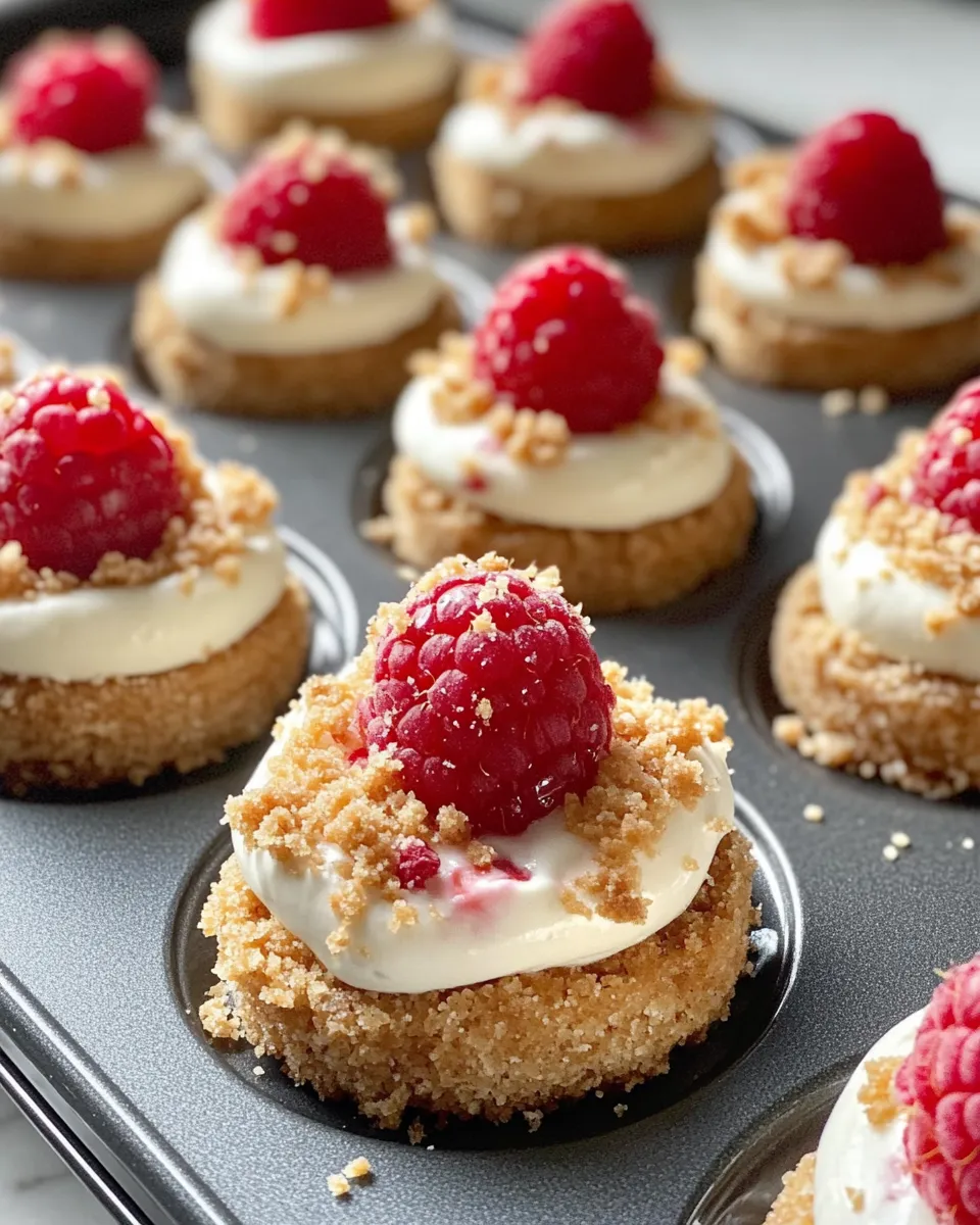 Easy White Chocolate Raspberry Cheesecake Bites food shot