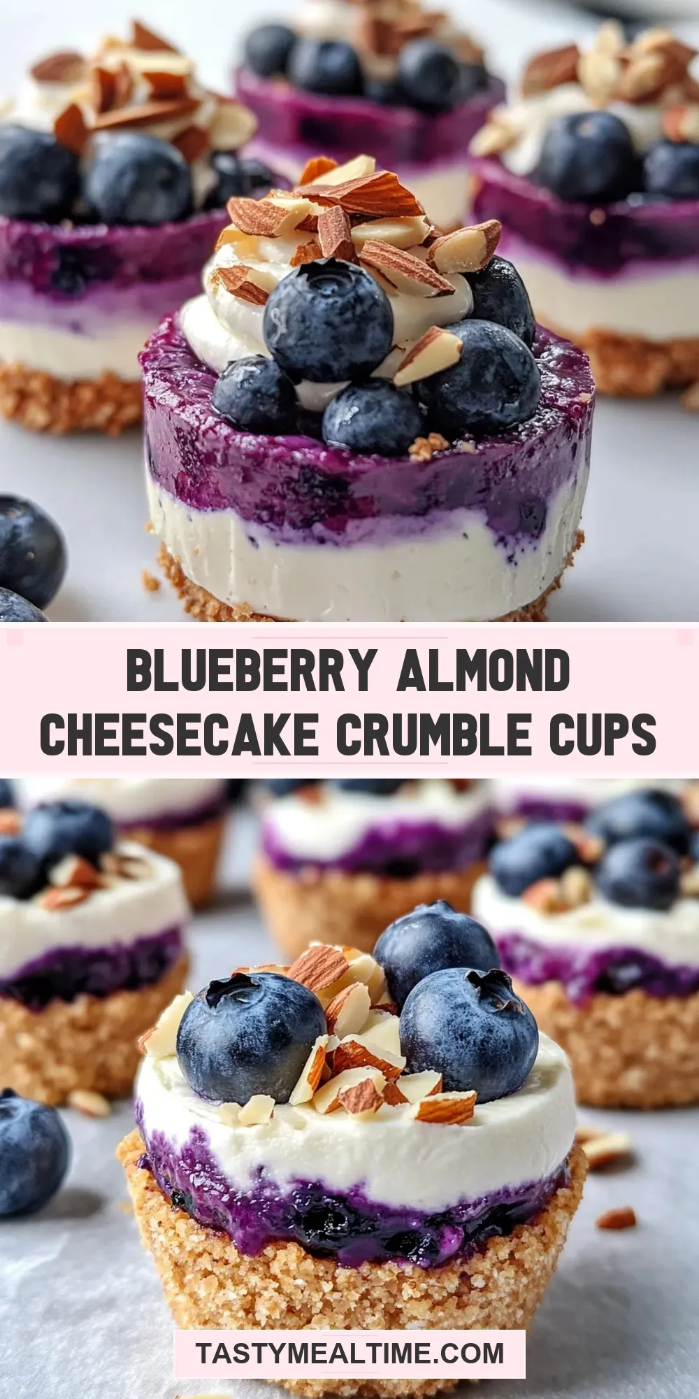 The Best Blueberry Almond Cheesecake Crumble Cups Ever