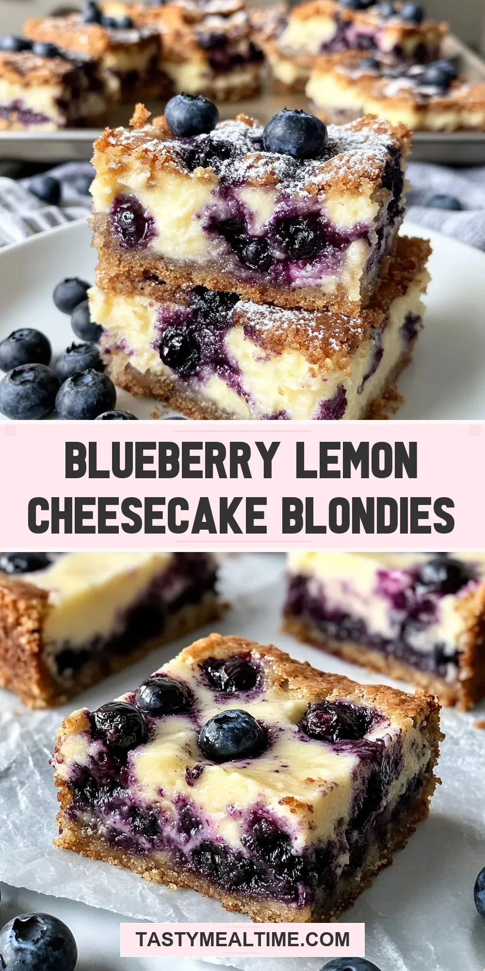Blueberry Lemon Cheesecake Blondies Recipe