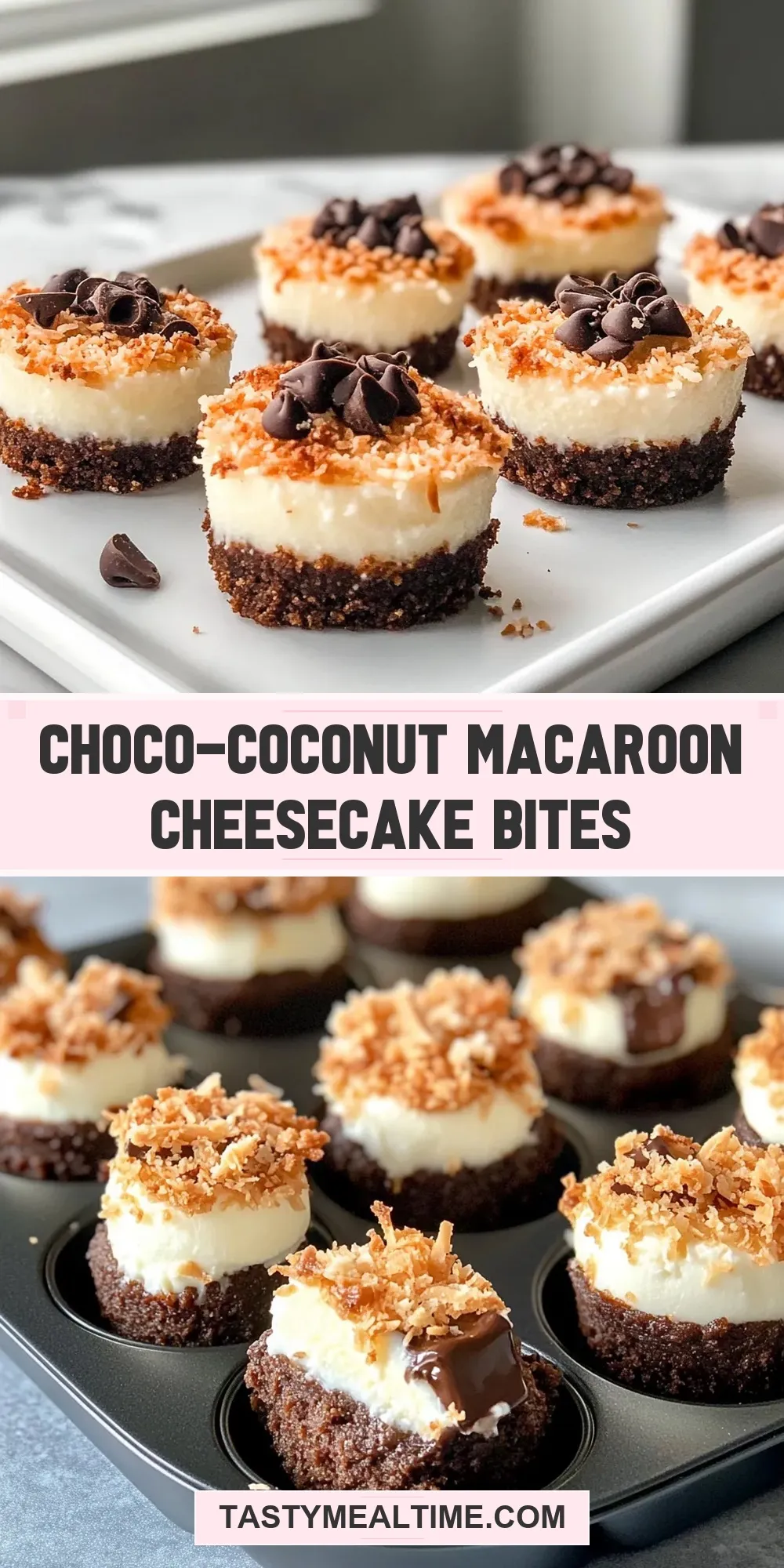 Fresh Choco-Coconut Macaroon Cheesecake Bites