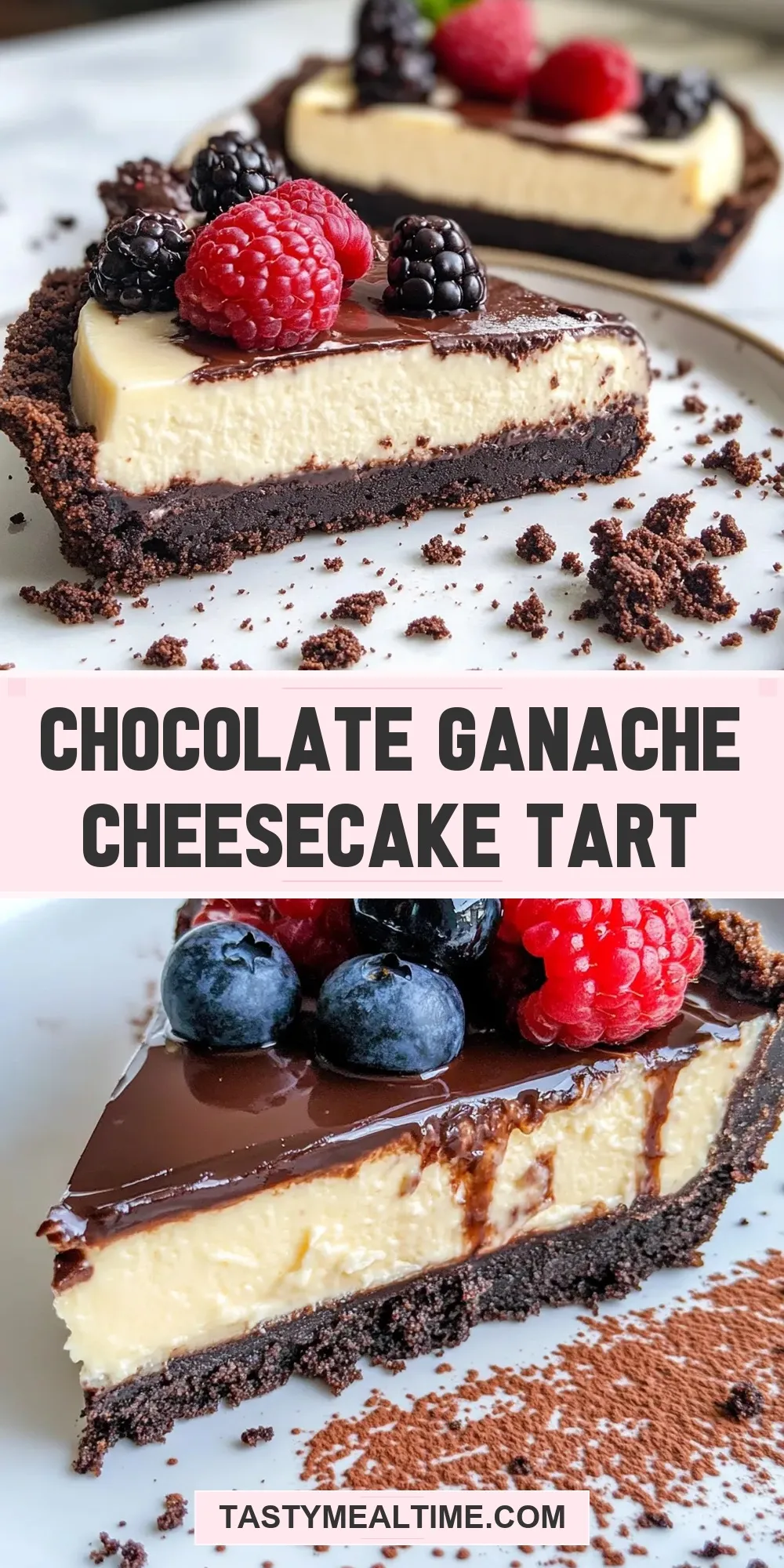The Best Chocolate Ganache Cheesecake Tart Ever
