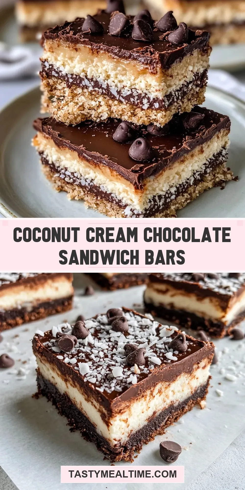 Coconut Cream Chocolate Sandwich Bars (Fresh & Delicious)