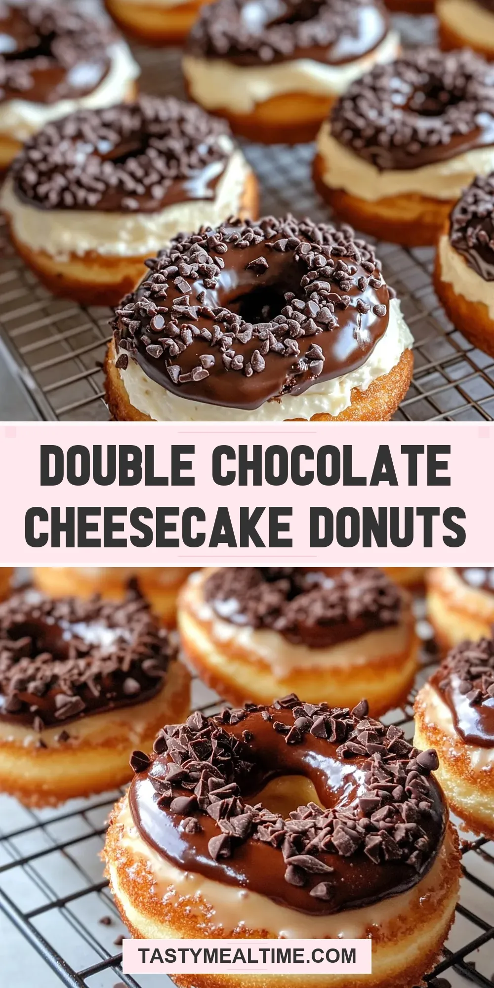 Savory Double Chocolate Cheesecake Donuts
