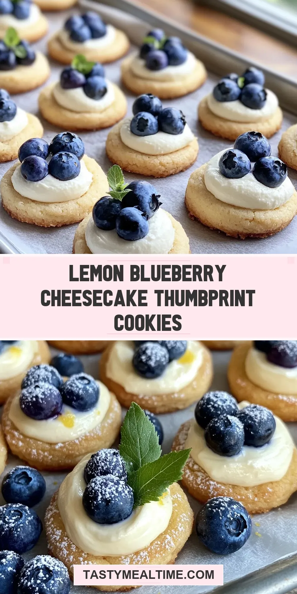 Easy Lemon Blueberry Cheesecake Thumbprint Cookies Recipe