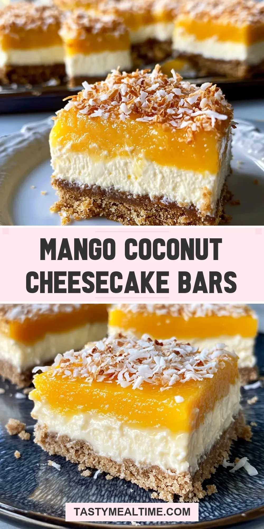 Easy Mango Coconut Cheesecake Bars Recipe
