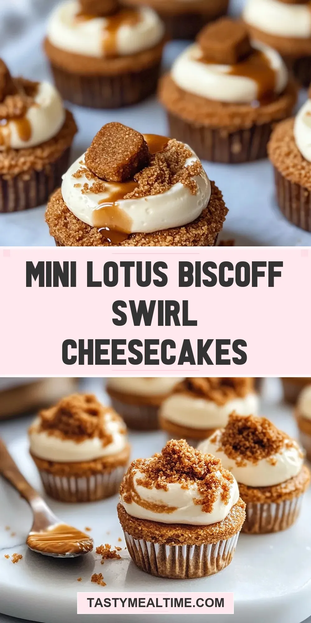 How To Make Simple Mini Lotus Biscoff Swirl Cheesecakes