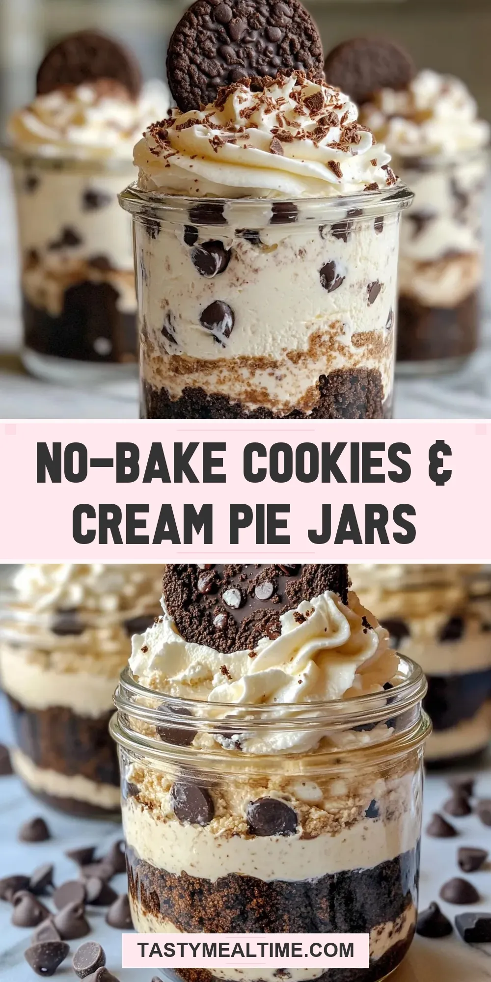 Easy No-Bake Cookies & Cream Pie Jars Recipe