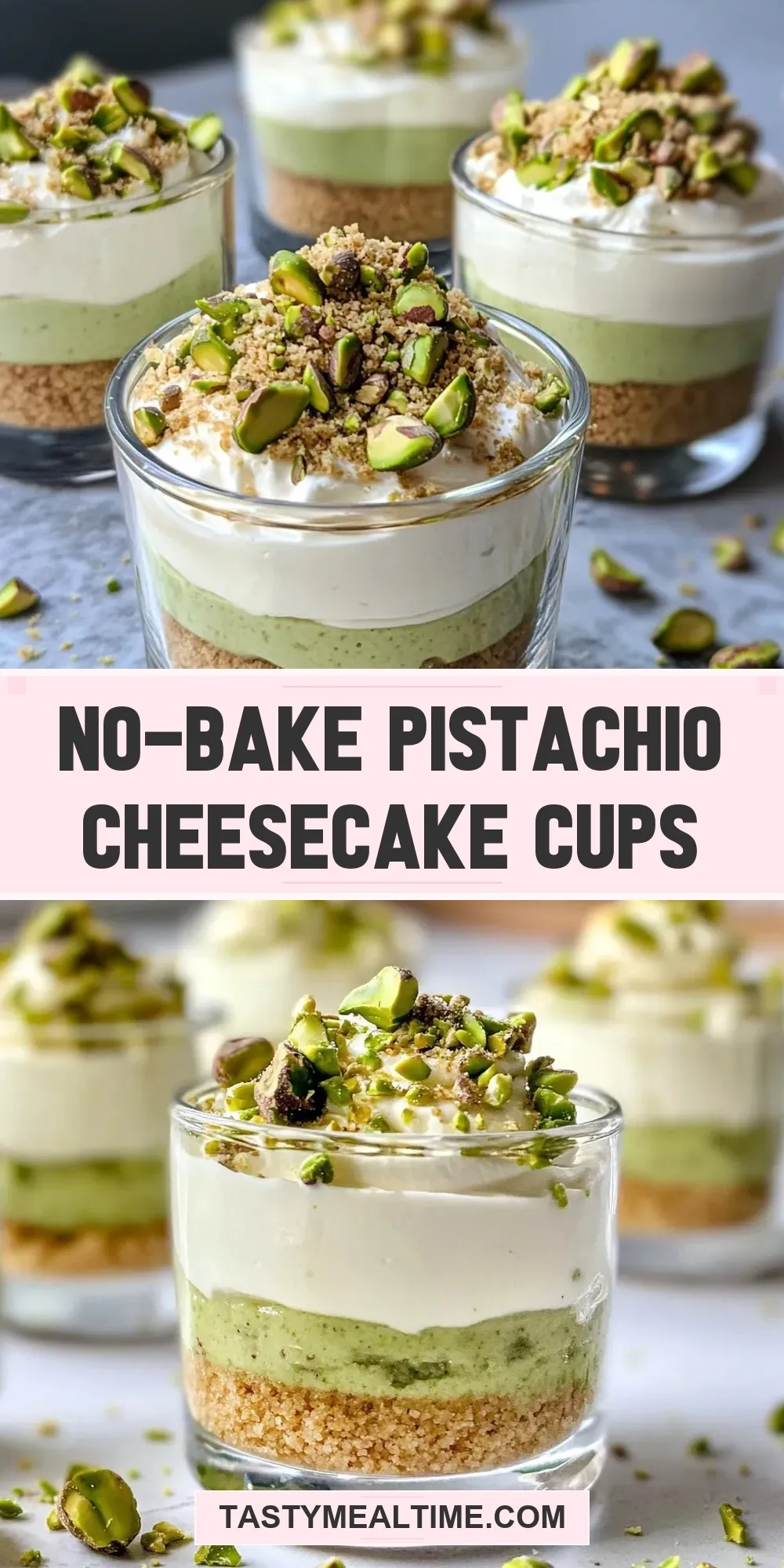 Tasty No-Bake Pistachio Cheesecake Cups
