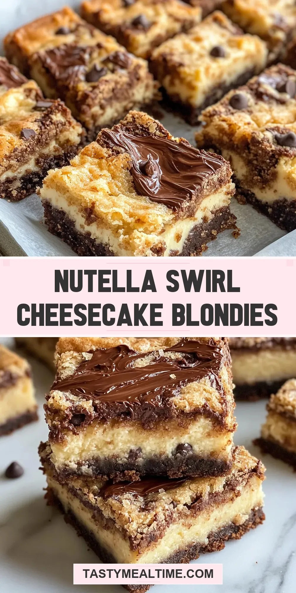 Nutella Swirl Cheesecake Blondies (Flavorful & Delicious)