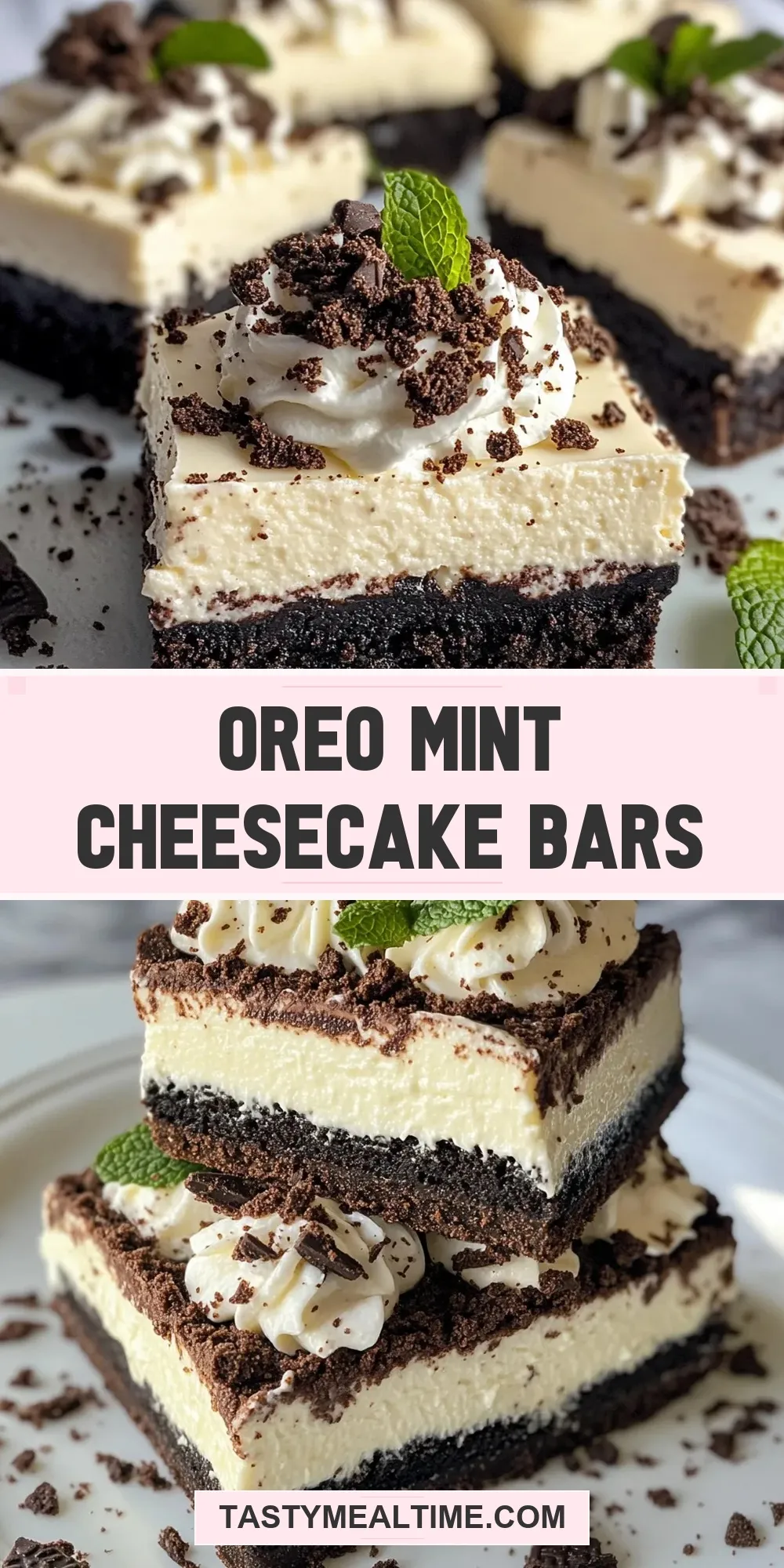 Oreo Mint Cheesecake Bars (Tasty & Delicious)