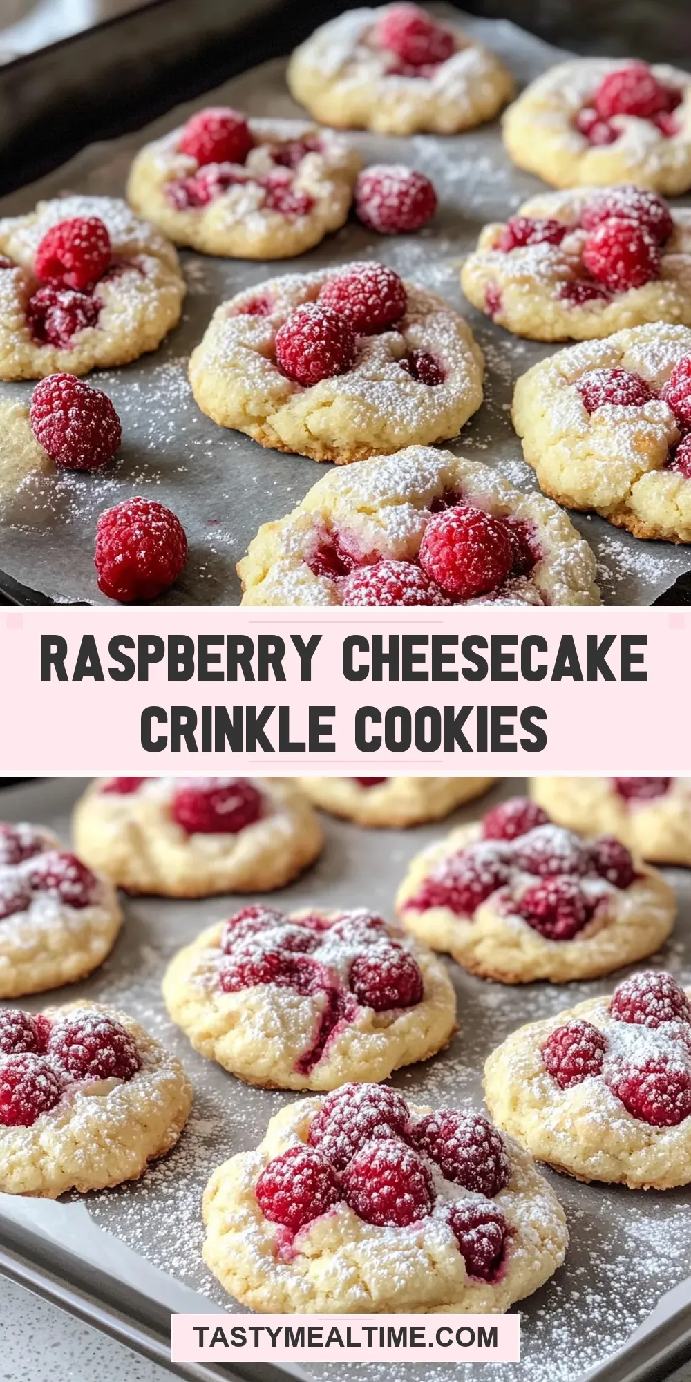Raspberry Cheesecake Crinkle Cookies Recipe