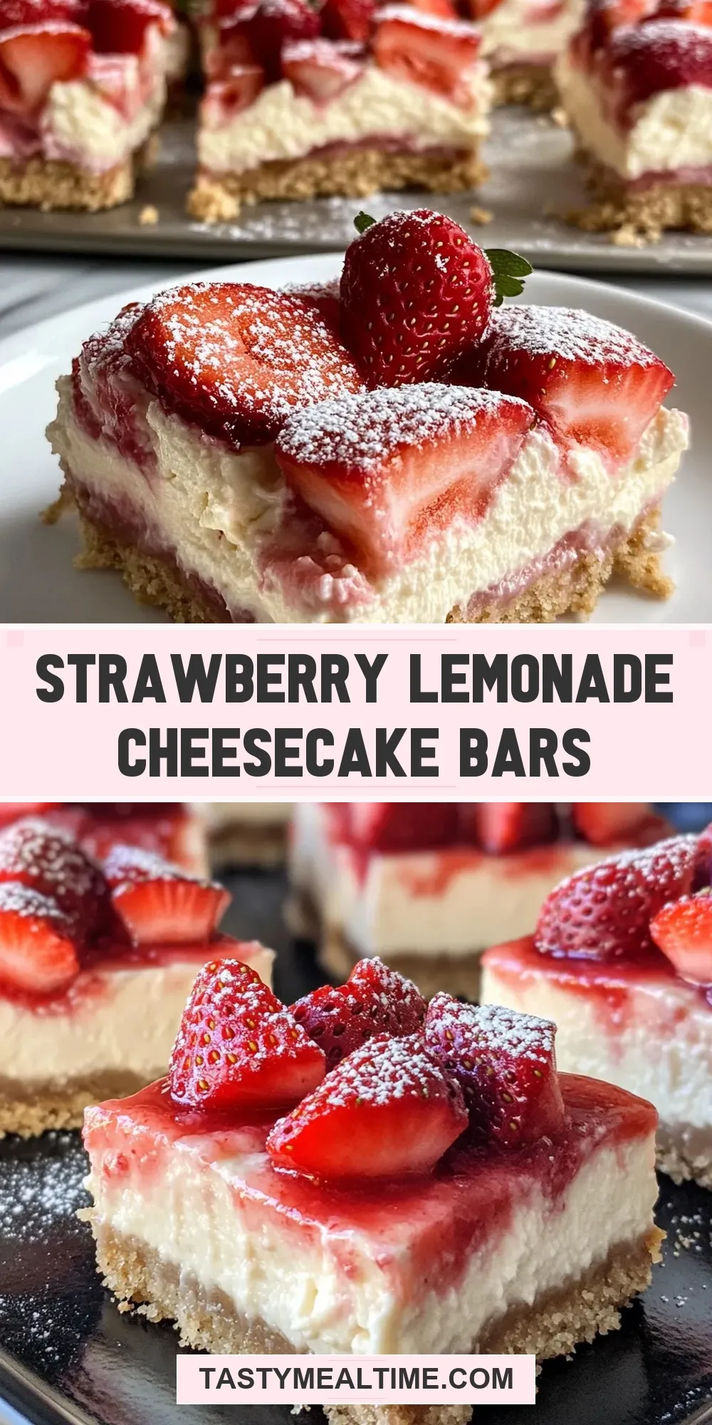 The Best Strawberry Lemonade Cheesecake Bars Ever