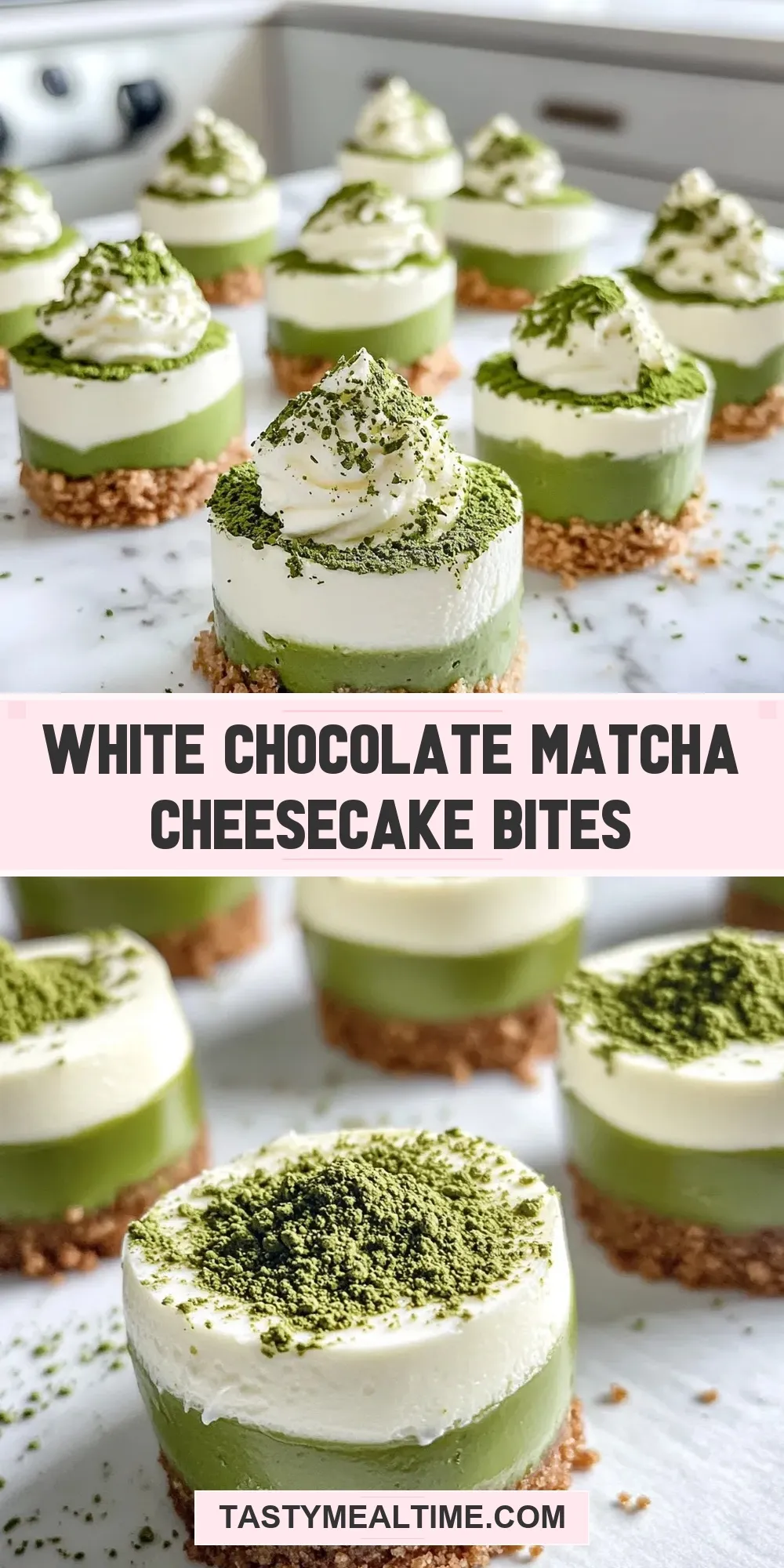 White Chocolate Matcha Cheesecake Bites Recipe