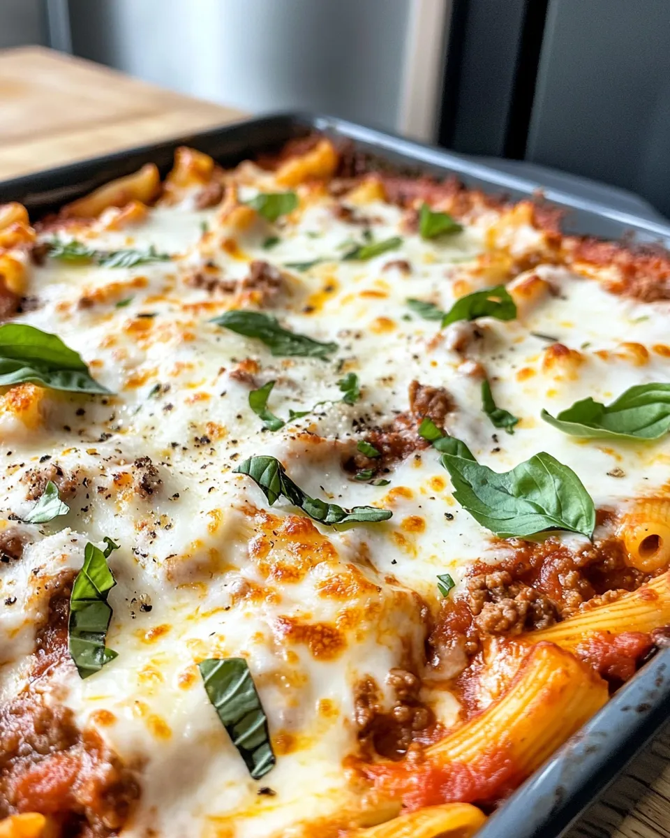 Easy Cheesy Baked Ziti dish photo