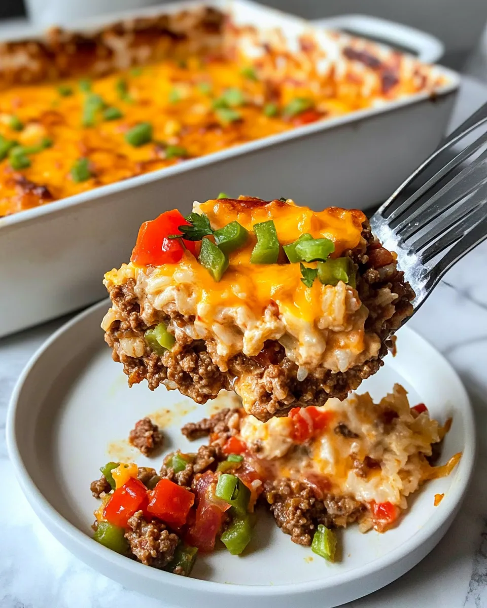 Homemade Cheesy Beef and Rice Casserole photo