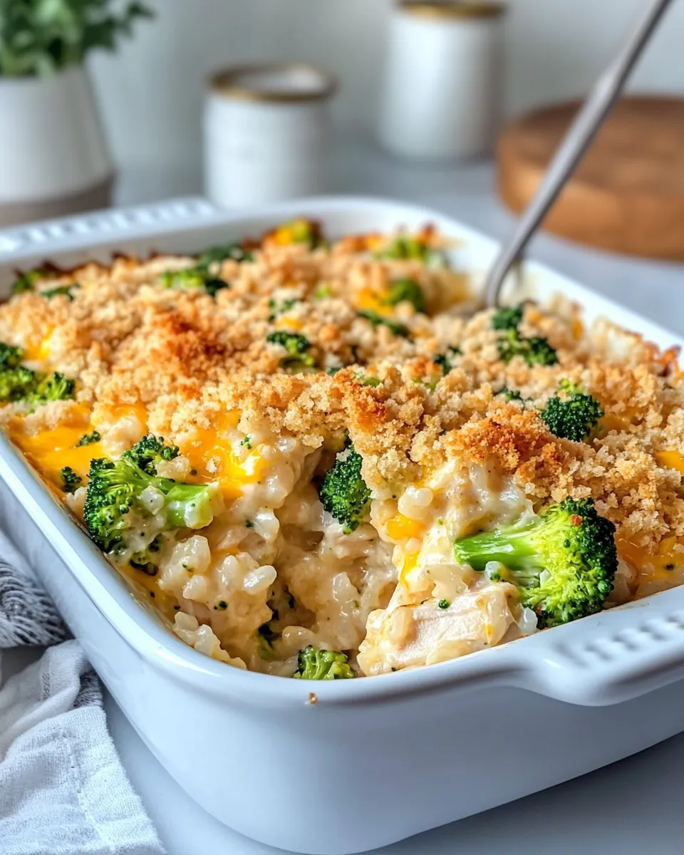 Classic Cheesy Chicken Broccoli Rice Casserole dish photo