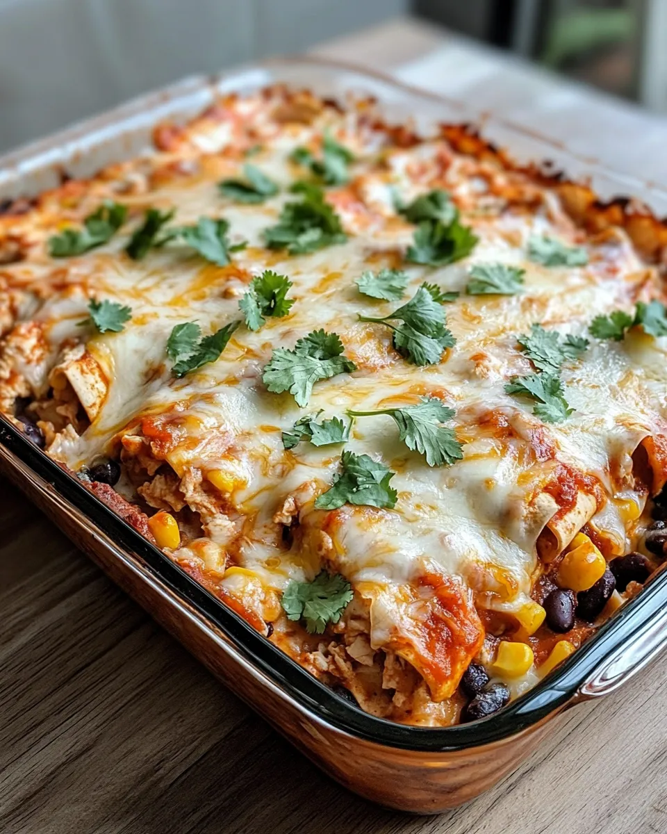 Classic Cheesy Chicken Enchilada Casserole image