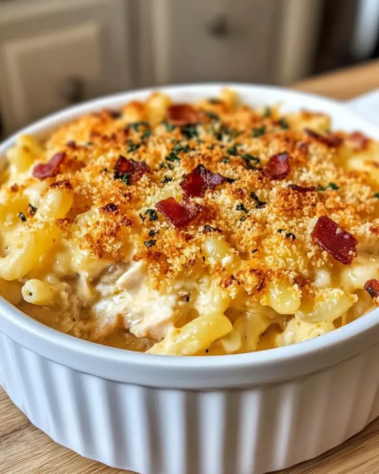 Homemade Cheesy Chicken Macaroni Casserole photo