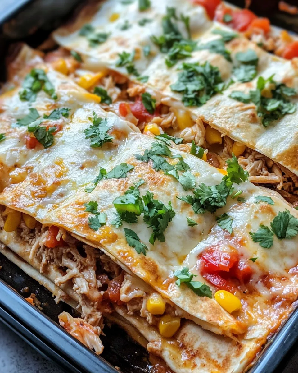 Delicious Cheesy Chicken Quesadilla Bake plate image