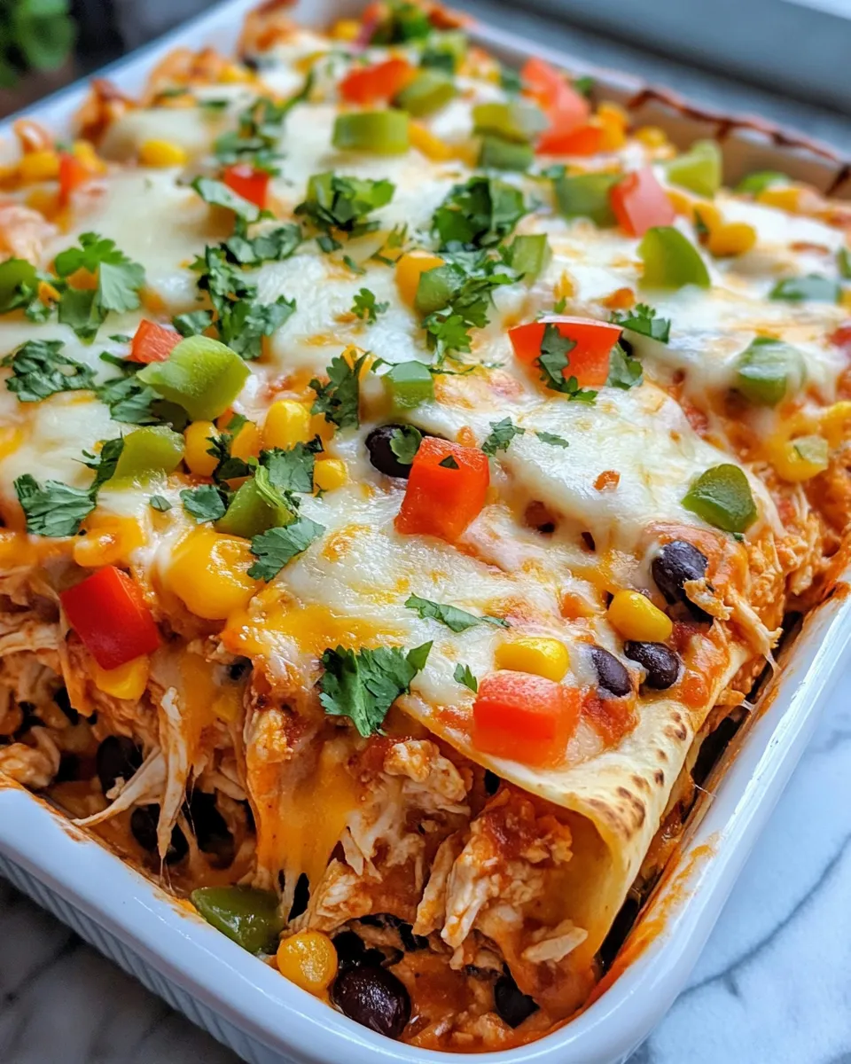 Delicious Cheesy Chicken Tortilla Casserole plate image
