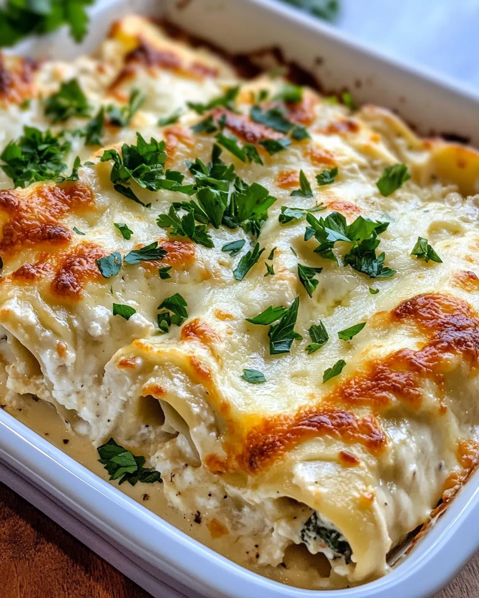 Classic Chicken Alfredo Lasagna Roll Ups dish photo