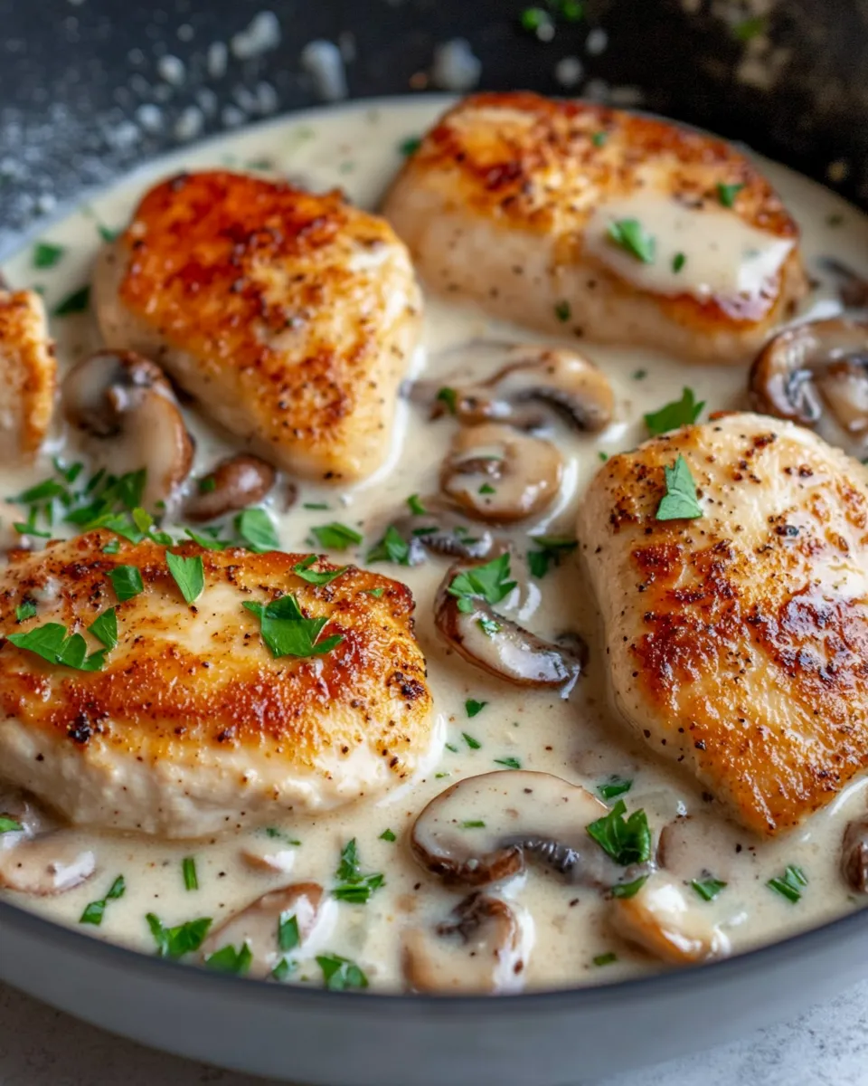 Delicious Chicken Marsala with Cream Sauce dish photo