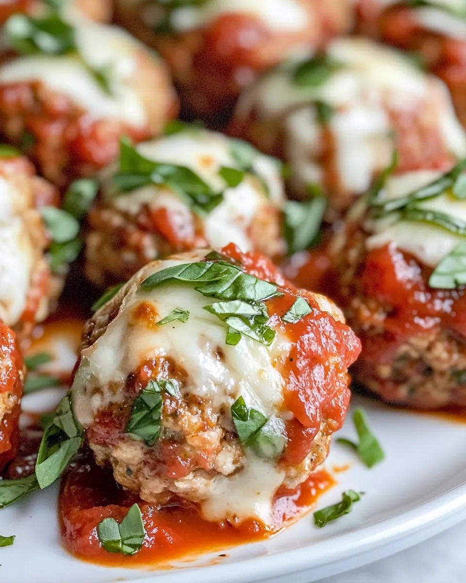 Easy Chicken Parmesan Meatballs food shot