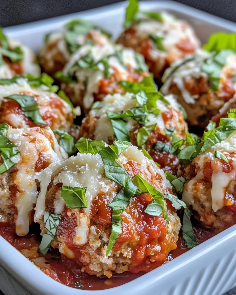 Delicious Chicken Parmesan Meatballs plate image