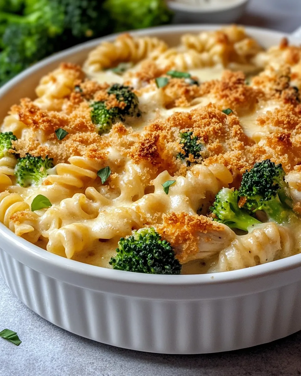 Classic Chicken and Broccoli Alfredo Bake dish photo