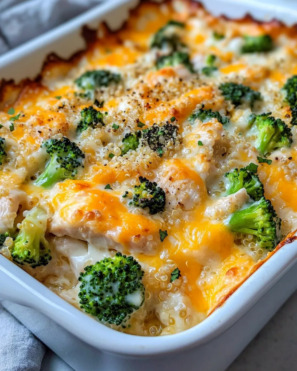 Classic Chicken and Broccoli Quinoa Casserole dish photo