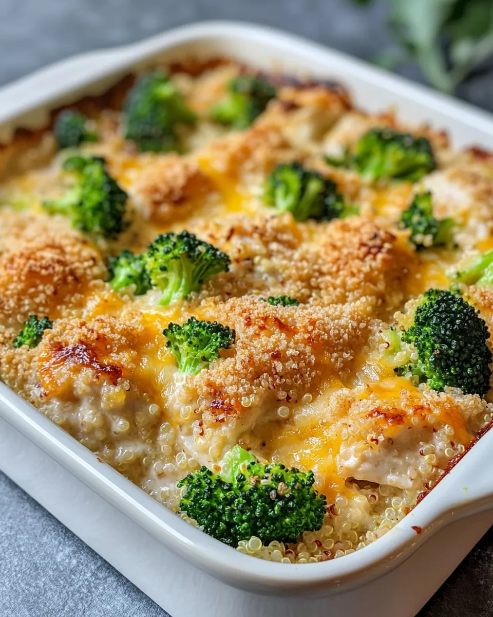Easy Chicken and Broccoli Quinoa Casserole food shot