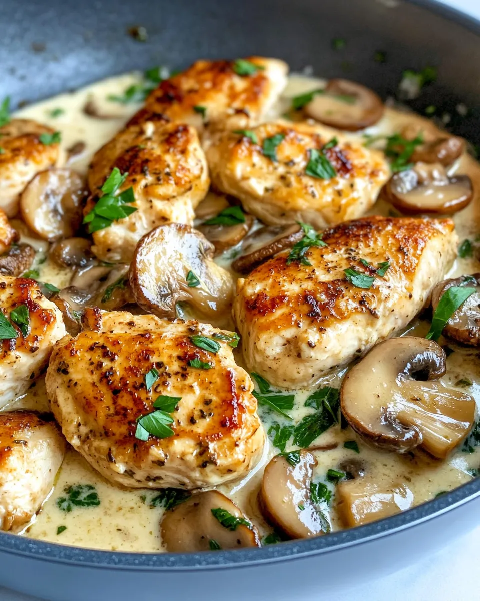 Easy Chicken and Mushroom Skillet food shot