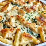 Homemade Chicken and Spinach Alfredo Bake photo