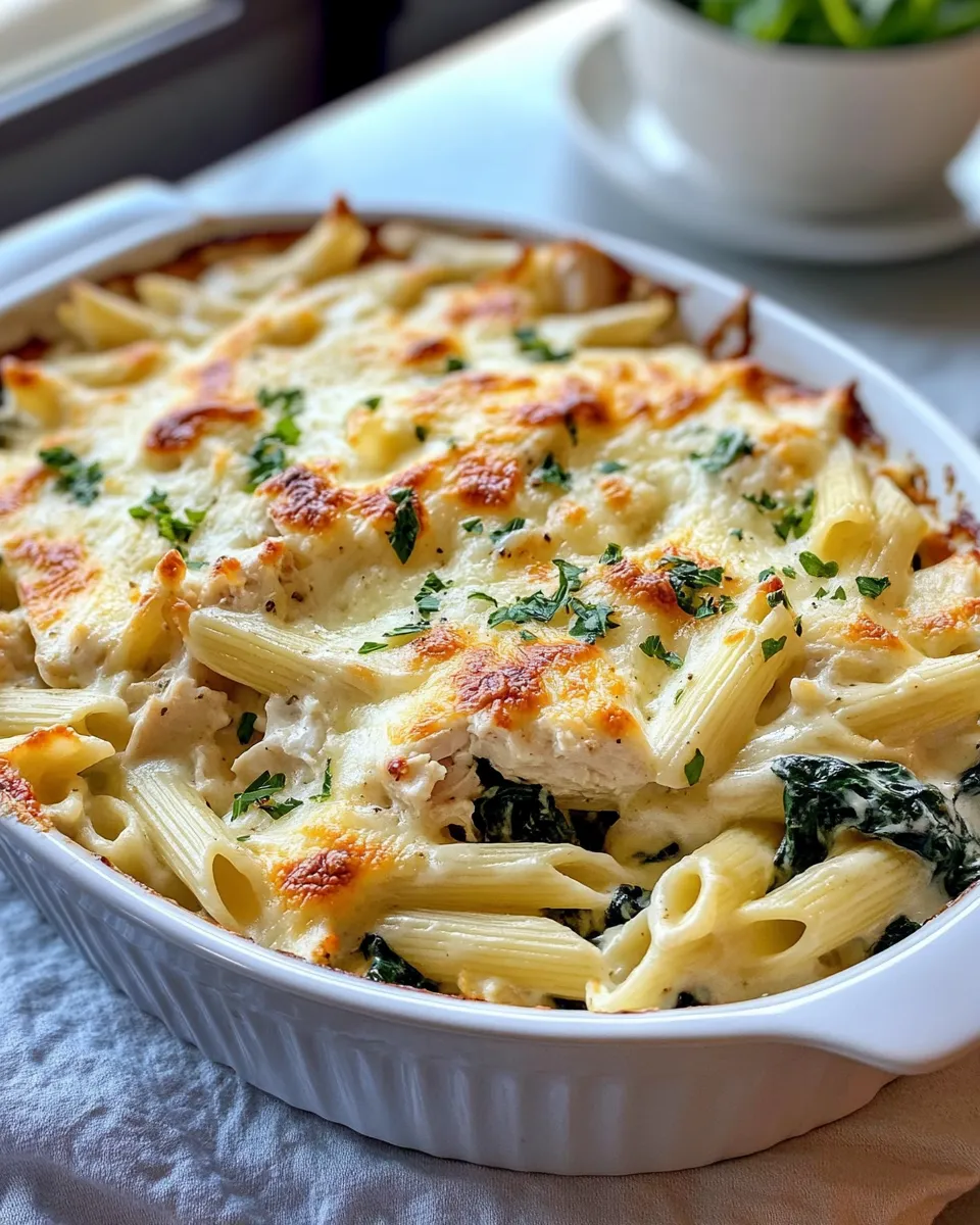 Easy Chicken and Spinach Alfredo Bake recipe photo